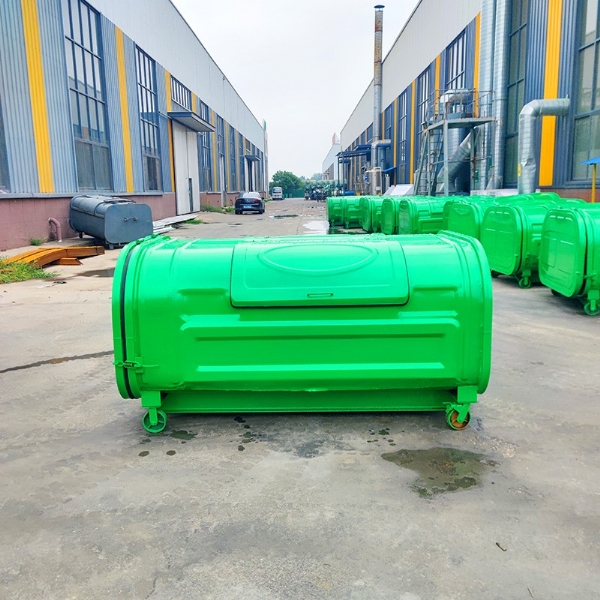 2.2米纯绿色勾臂垃圾箱