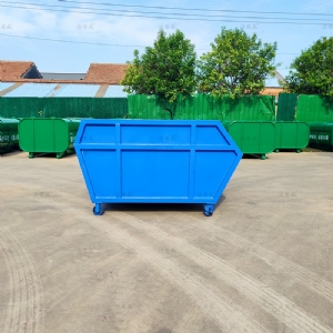带轮全蓝垃圾斗