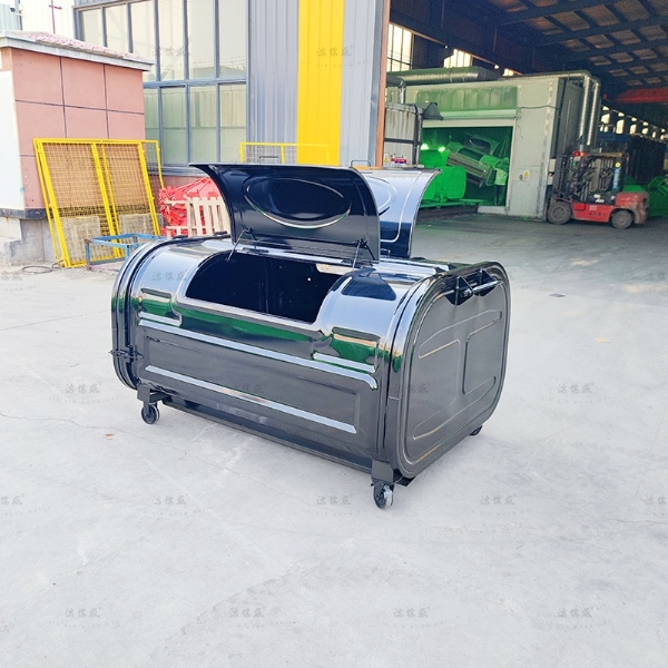 3方压膜黑色垃圾箱