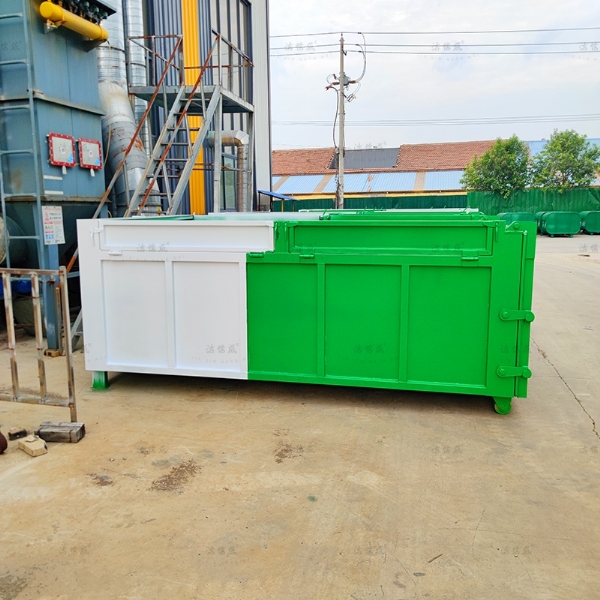 白绿建筑垃圾箱