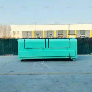 10方浅绿4口液压撑杆垃圾箱