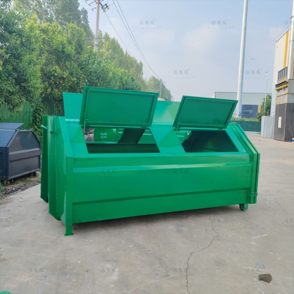 深绿色5方勾臂垃圾箱