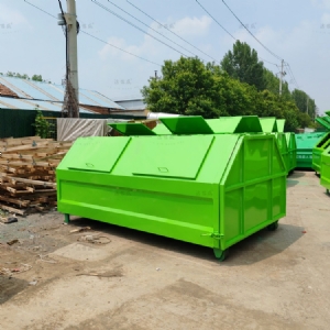 果绿梯形四个投料口勾臂箱