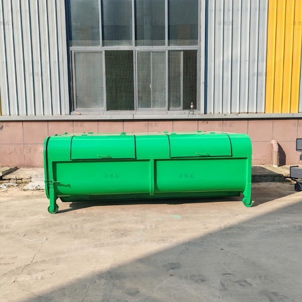 全绿大型四个定向轮勾臂垃圾箱