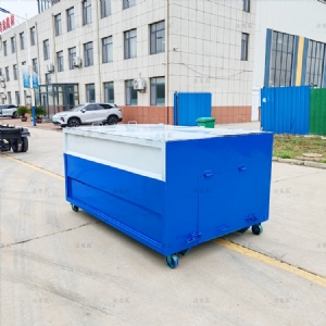 白蓝建筑式垃圾箱