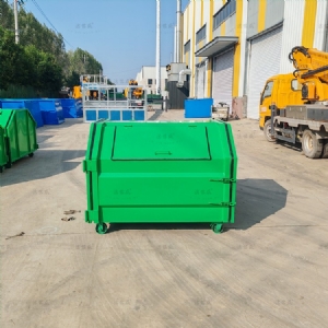 全绿小型碳钢材质双侧开门垃圾箱