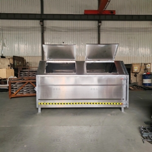 梯形大容量不锈钢勾臂垃圾箱