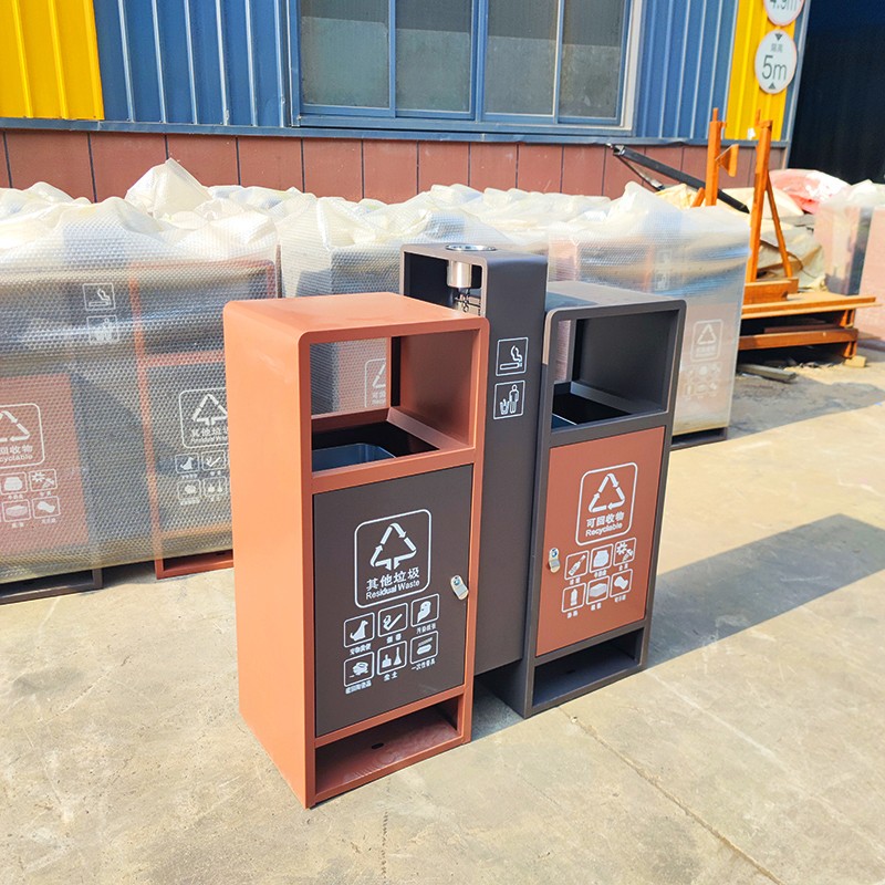 户外镀锌板垃圾桶