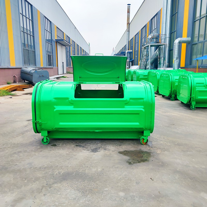 2.2米纯绿色勾臂垃圾箱