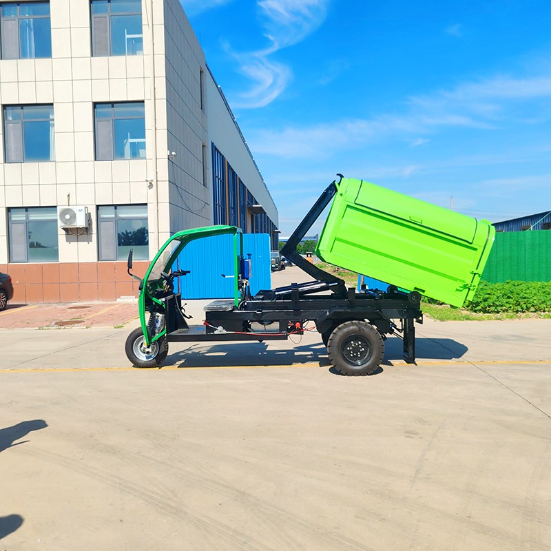 电动三轮自装自卸勾臂垃圾车