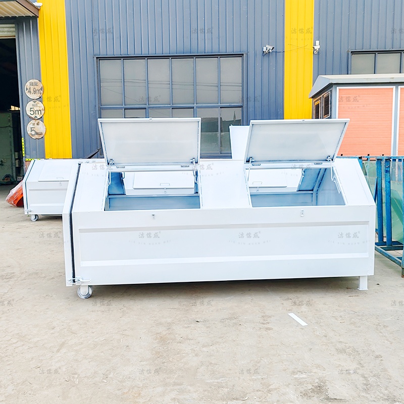 4个投料口白色梯形垃圾箱