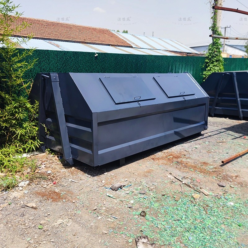 灰色梯形大型车载垃圾箱