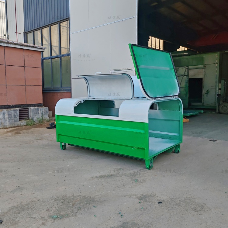 上白下绿5方勾臂垃圾箱