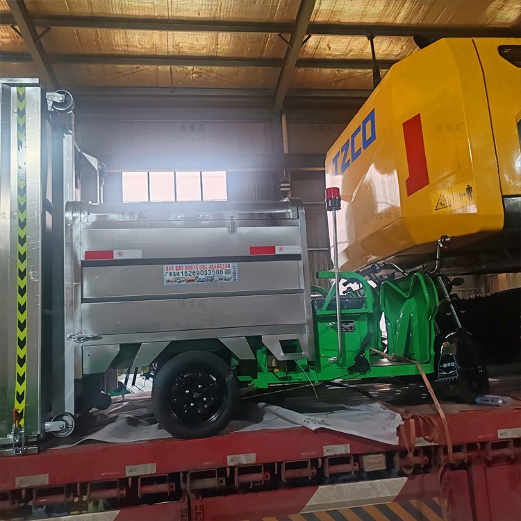 10个不锈钢梯形勾臂箱和5辆不锈钢自卸保洁车发往广西