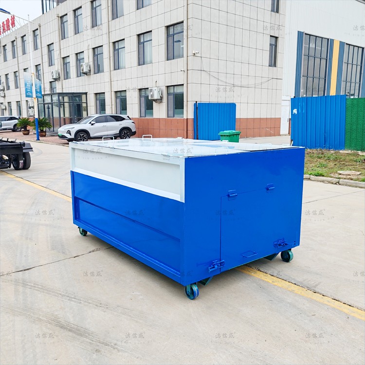 白蓝建筑式垃圾箱